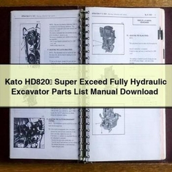 Kato HD820 8546; Super Exceed Fully Hydraulic Excavator Parts Catalog PDF
