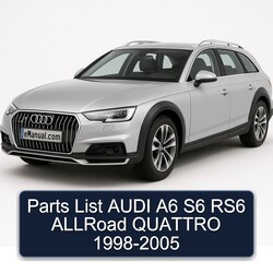 1998-2005 Audi Allroad Quattro A6 S6 RS6 Parts Catalog PDF