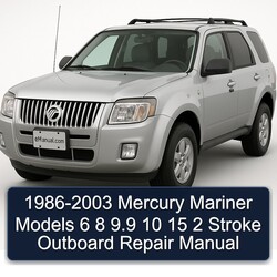1986-2003 Mercury Mariner Models 6 8 9.9 10 15 2 Stroke Outboard Repair Manual 