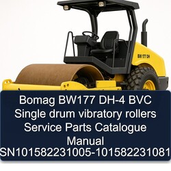 Bomag BW177 DH-4 BVC Single Drum Vibratory Rollers Sn101582231005-101582231081 Parts Catalog PDF