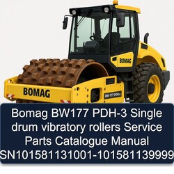 Bomag BW177 PDH-3 Single Drum Vibratory Rollers Sn101581131001-101581139999 Parts Catalog PDF