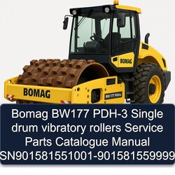 Bomag BW177 PDH-3 Single Drum Vibratory Rollers Sn901581551001-901581559999 Parts Catalog PDF
