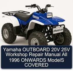1996 Yamaha Outboard 20V 25V All Onwards Models Covered Service Repair Workshop Manual PDF