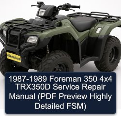 1987-1989 Foreman 350 4x4 TRX350D ( Preview Highly Fsm) Service Repair Workshop Manual PDF