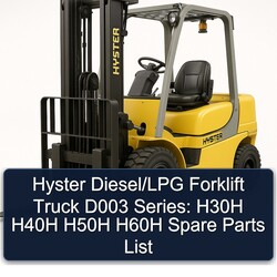 Hyster Diesel/lpg Forklift Truck D003 Series: H30H H40H H50H H60H Spare Parts Catalog PDF