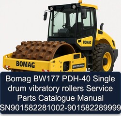 Bomag BW177 PDH-40 Single Drum Vibratory Rollers Sn901582281002-901582289999 Parts Catalog PDF