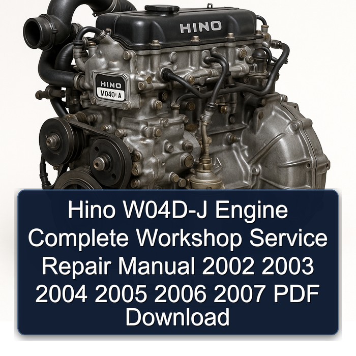 2002-2007 Hino W04D J W04D-J Engine Service Repair Workshop Manual PDF