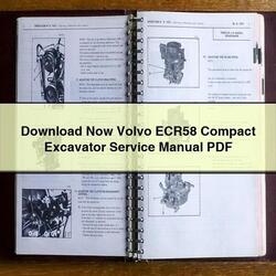 Now Volvo ECR58 Compact Excavator Service Repair Workshop Manual PDF