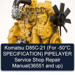 Komatsu Series Manuals D85C-21 ( -50°c ) Pipelayer Shop (36551 Up) Service Repair Workshop Manual PDF