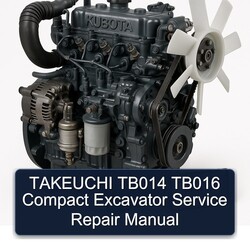 Takeuchi TB014 TB016 Compact Excavator Service Repair Workshop Manual PDF