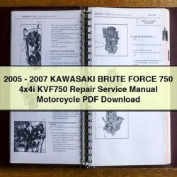 2005-2007 Kawasaki Brute Force 750 4x4i KVF750 Motorcycle Service Repair Workshop Manual PDF