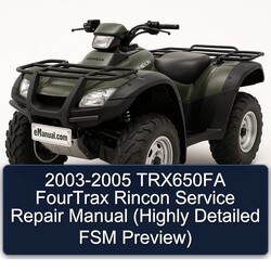2003-2005 TRX650FA Fourtrax Rincon (highly FSM Preview) Service Repair Workshop Manual PDF