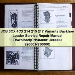 JCB 3CX 4CX 214 215 217 Variants Backhoe Loader (sn:460001-499999 920001-930000) Service Repair Workshop Manual PDF