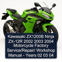 2002-2004 Kawasaki Ninja ZX1200B ZX-12R Motorcycle Years 02 03 04 Service Repair Workshop Manual PDF