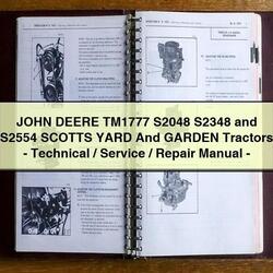 John Deere TM1777 S2048 S2348 S2554 Scotts Yard Garden Tractors Service Repair Workshop Manual PDF