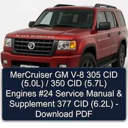 Mercruiser GM V-8 305 CID (5.0l) / 350 (5.7l) Engines 24 Supplement 377 (6.2l) Service Repair Workshop Manual PDF