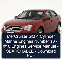 Inboard Engines GM Mercruiser 4 Cylinder Marine Number 10 - 10 Searchable Service Repair Workshop Manual PDF