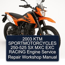 2003 KTM 250 Sportmotorcycles -525 SX MXC EXC Racing Engine Service Repair Workshop Manual PDF