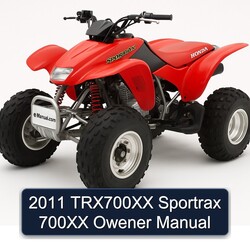 2011 TRX700XX Sportrax 700XX Owener Service Repair Workshop Manual PDF
