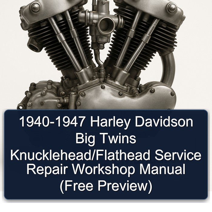 Harley Davidson Servi Car 1940-1947 Big Twins Knucklehead/flathead (free Preview) Service Repair Workshop Manual PDF
