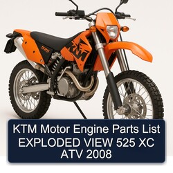 2008 KTM 525 Motor Engine Exploded View XC ATV Parts Catalog PDF