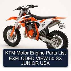 KTM 50 Motor Engine Exploded View SX Junior USA Parts Catalog PDF