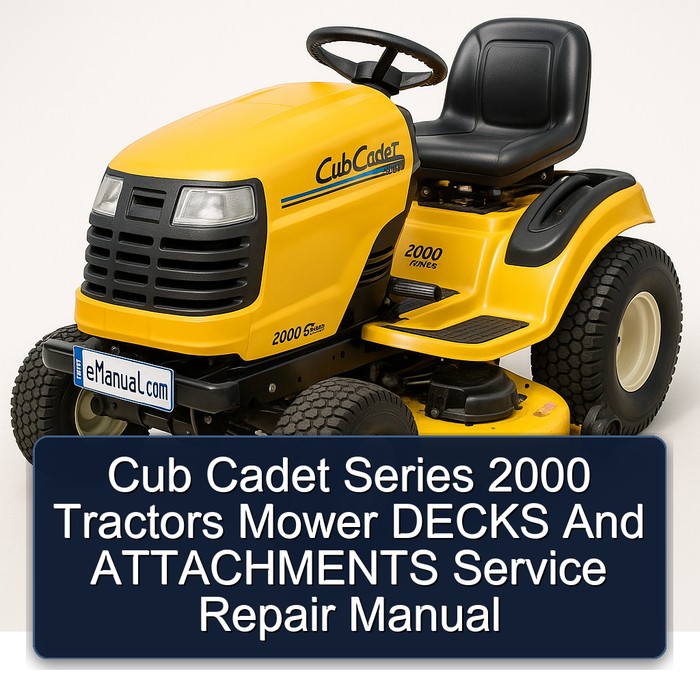 2000 Cub Cadet Series Tractors Mower Decks Attachments Service Repair Workshop Manual PDF