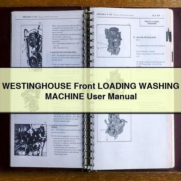 Washing Machines Westinghouse Front Loading Machine User Service Repair Workshop Manual PDF