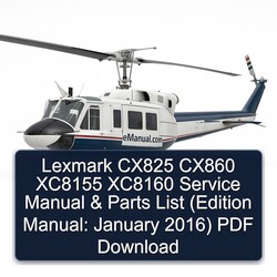 2016 Lexmark CX825 CX860 XC8155 XC8160 (edition : January ) Parts Catalog PDF