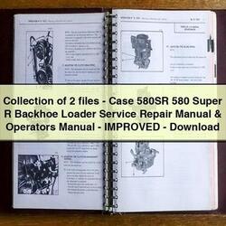 Case 580SR 580 Super R Backhoe Loader Operator's Manual PDF