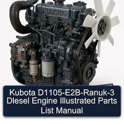 Kubota D1105-E2B-Ranuk-3 Dlesel Engine Illustrated Parts List Manual 