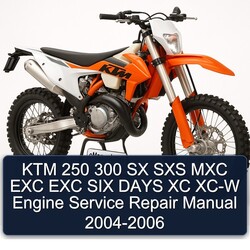 2004-2006 KTM 250 300 SX SXS MXC EXC SIX Days XC XC-W Engine Service Repair Workshop Manual PDF