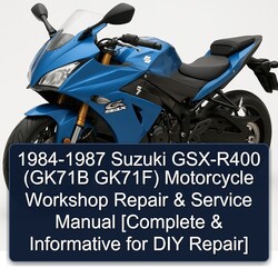 1984-1987 Suzuki GSX Series GSX-R400 (gk71b Gk71f) Motorcycle [ Informative DIY ] Service Repair Workshop Manual PDF