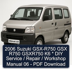 2006 Suzuki GSX Series GSX-R750 R750 Gsxr750 K6 DIY / 06 Service Repair Workshop Manual PDF