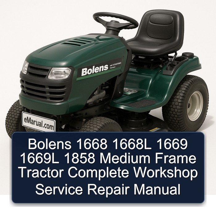 Bolens 1668 1668L 1669 1669L 1858 Medium Frame Tractor Service Repair Workshop Manual PDF