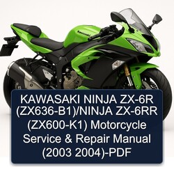 2003-2004 Kawasaki Ninja ZX-6R (zx636-b1)/ ZX-6RR (ZX600-K1) Motorcycle Service Repair Workshop Manual PDF