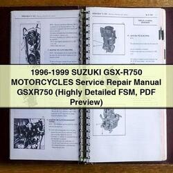 1996-1999 Suzuki GSX Series GSX-R750 Motorcycles Gsxr750 (highly FSM Preview) Service Repair Workshop Manual PDF