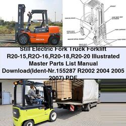 2004-2007 Still Electric Fork Truck Forklift R20-15 R2O-16 R20-18 R20-20 Illustrated Master (ident-nr.155287 R2002 ) Parts Catalog PDF