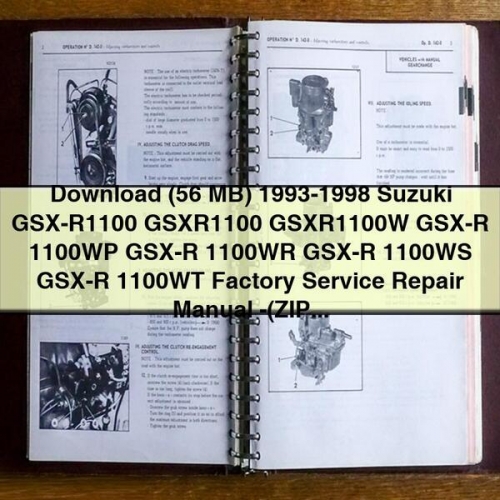 1993-1998 Suzuki K125 GSX-R1100 Gsxr1100 Gsxr1100w Service Repair Workshop Manual PDF