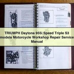 TRIUMPH Daytona 955i Speed Triple S3 models Motorcycle Workshop Repair Service Manual 
