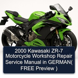 2000 Kawasaki ZR-7 Motorcycle German( Free Preview ) Service Repair Workshop Manual PDF
