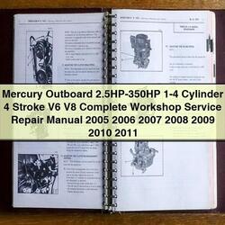 2005-2011 Mercury Outboard 2.5hp-350hp 1-4 Cylinder 4 Stroke V6 V8 Service Repair Workshop Manual PDF
