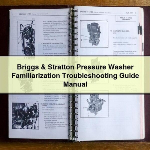 Briggs Stratton Pressure Washer Familiarization Service Repair Workshop Manual PDF