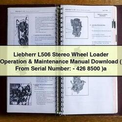 Liebherr L506 Stereo Wheel Loader Operation ( From Serial Number:-426 8500 ) Service Repair Workshop Manual PDF