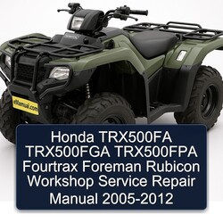 2005-2012 Honda TRX500FA TRX500FGA TRX500FPA Fourtrax Foreman Rubicon Service Repair Workshop Manual PDF