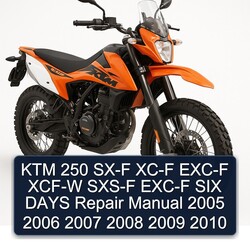 2005-2010 KTM 250 SX-F XC-F EXC-F XCF-W SXS-F SIX Days Service Repair Workshop Manual PDF