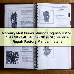 Mercury Mercruiser Marine Engines GM V8 454 CID (7.4l) 502 (8.2l) Service Repair Workshop Manual PDF