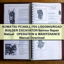 Komatsu Pc300ll-7e0 Logging/road Builder Excavator Operation Maintenance Service Repair Workshop Manual PDF