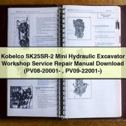 Kobelco Sk25sr-2 Mini Hydraulic Excavator (pv08-20001- Pv09-22001-) Service Repair Workshop Manual PDF