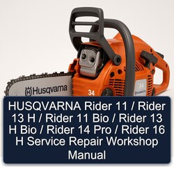 Husqvarna Rider 11 / 13 H Bio 14 Pro 16 Service Repair Workshop Manual PDF